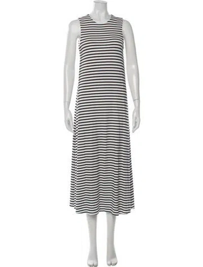 Pre-owned Hatch Striped Long Dress In White