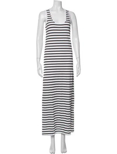 Pre-owned Hatch Striped Long Dress In White