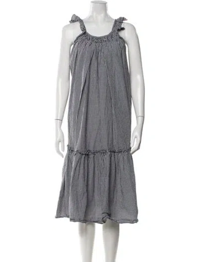 Pre-owned Hatch Striped Midi Length Dress In Black