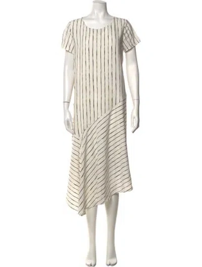 Pre-owned Hatch Striped Midi Length Dress In Black/neutrals