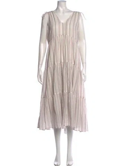 Pre-owned Hatch Striped Midi Length Dress In Multicolor