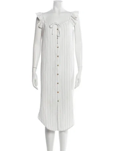 Pre-owned Hatch Striped Midi Length Dress In Neutrals