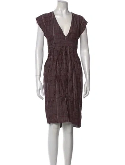 Pre-owned Hatch Striped Midi Length Dress In Pink