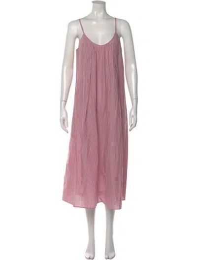 Pre-owned Hatch Striped Midi Length Dress W/ Tags In Pink