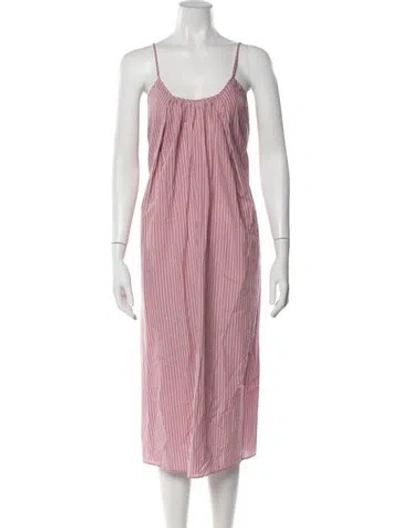 Pre-owned Hatch Striped Midi Length Dress W/ Tags In Pink