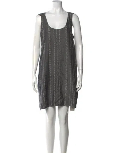 Pre-owned Hatch Striped Mini Dress In Black