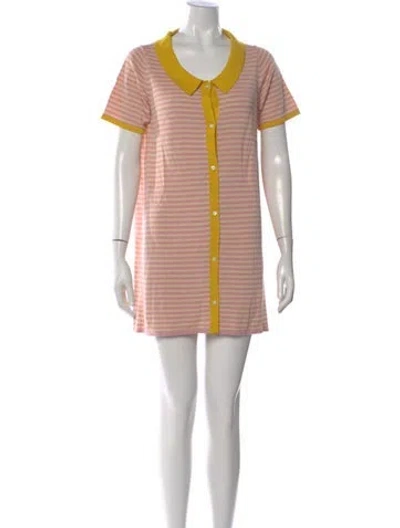 Pre-owned Hatch Striped Mini Dress In Pink