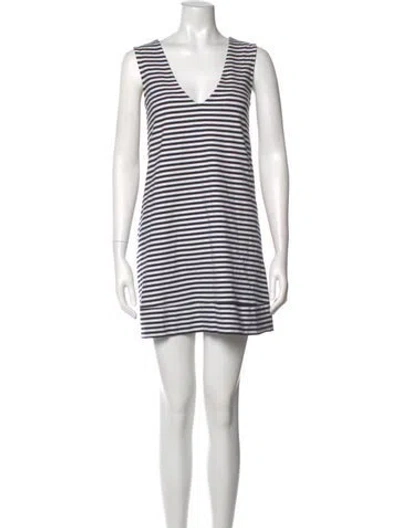 Pre-owned Hatch Striped Mini Dress In White