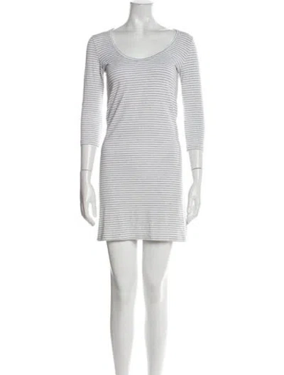 Pre-owned Hatch Striped Mini Dress In White