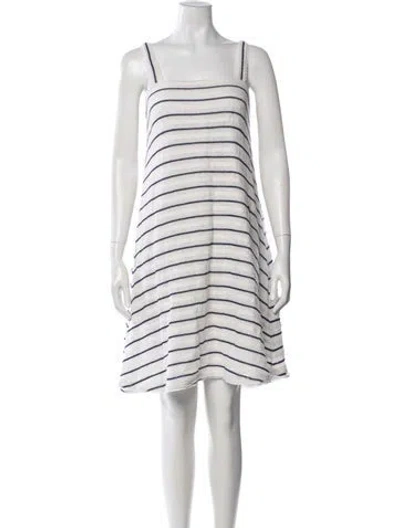 Pre-owned Hatch Striped Mini Dress In White