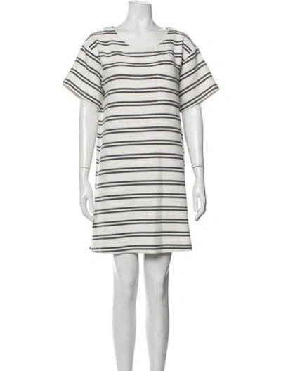 Pre-owned Hatch Striped Mini Dress In White