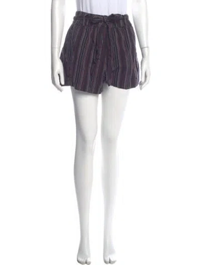 Pre-owned Hatch Striped Mini Shorts In Black