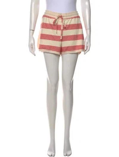 Pre-owned Hatch Striped Mini Shorts In Neutral