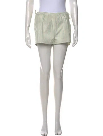 Pre-owned Hatch Striped Mini Shorts In Neutral