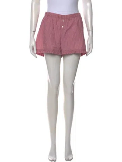 Pre-owned Hatch Striped Mini Shorts In Pink