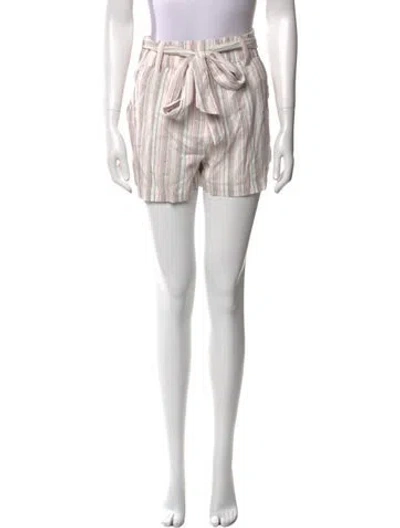 Pre-owned Hatch Striped Mini Shorts In White