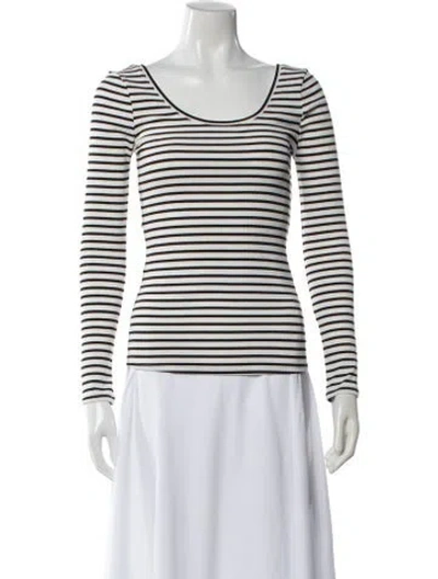 Pre-owned Hatch Striped Scoop Neck Top W/ Tags In White