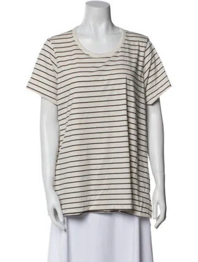 Pre-owned Hatch Striped Scoop Neck T-shirt In Multi