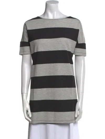 Pre-owned Hatch Striped Scoop Neck Tunic In Neutral