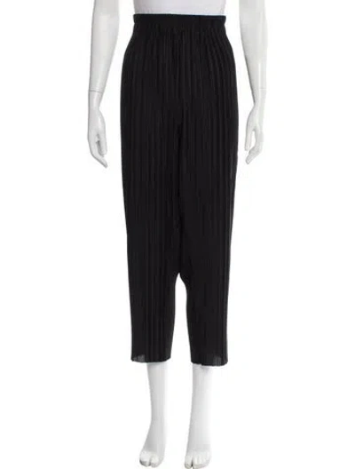 Pre-owned Hatch Striped Straight Leg Pants In Black