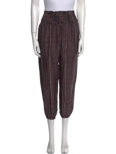 Pre-owned Hatch Striped Straight Leg Pants In Black