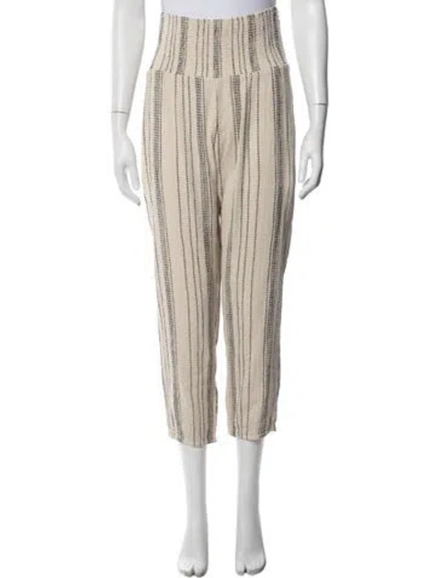 Pre-owned Hatch Striped Straight Leg Pants In Neutral