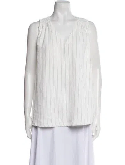 Pre-owned Hatch Striped V-neck Blouse In Multi