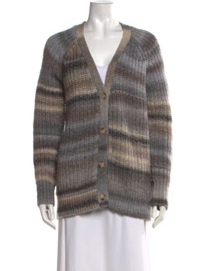 Pre-owned Hatch Striped V-neck Sweater In Neutrals
