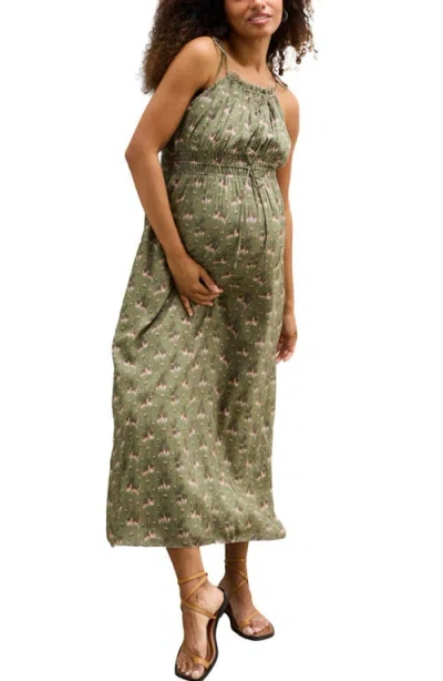 Hatch The Audrey Printed Maternity Dress In Green