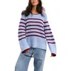 Hatch The Carly Striped Shaker Pullover In Multi