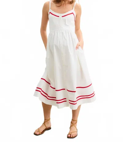 Hatch The Catalina Dress In White/red