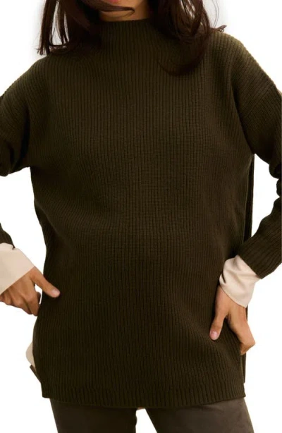 Hatch The Cozy Shaker Turtleneck In Brown