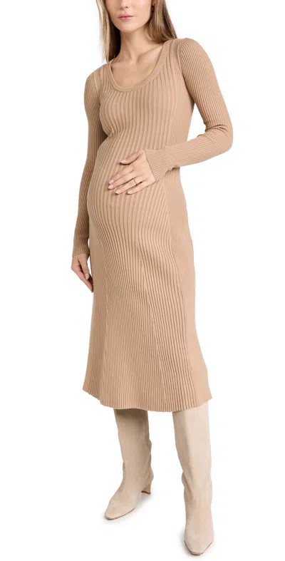 Hatch The Dasha Rib Knit Dress In Camel
