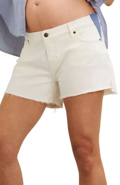 Hatch The Denim Maternity Cut Off Short In White
