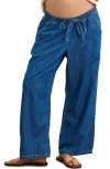 Hatch The Drapey Denim Wide Leg Pant In Blue