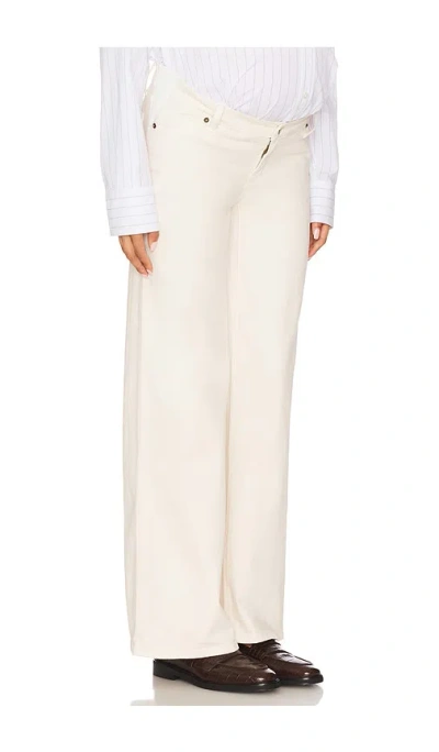 Hatch The Maternity Wide Leg Jean In Ivory