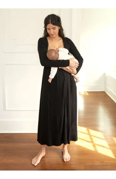 Hatch The Softest Rib Nursing Dress In Black