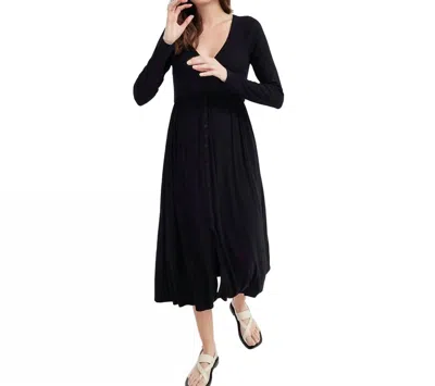 Hatch The Softest Rib Nursing Maxi Dress In Black