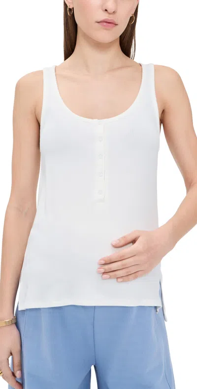 Hatch The Softest Rib Nursing Tank Ivory In White