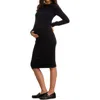 Hatch The Softsculpt Knit Long Sleeve Eliza Dress In Black