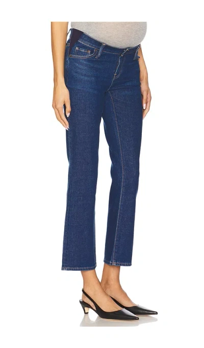 Hatch The Straight Leg Maternity Jeans In True Blue