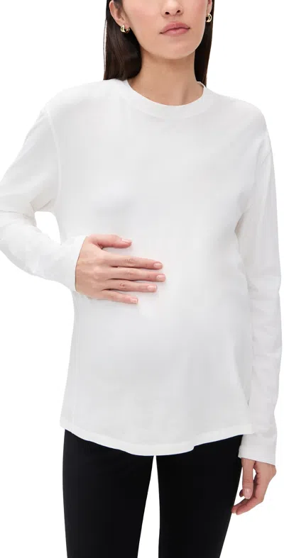 Hatch The Washed Cotton Long Sleeve Tee White