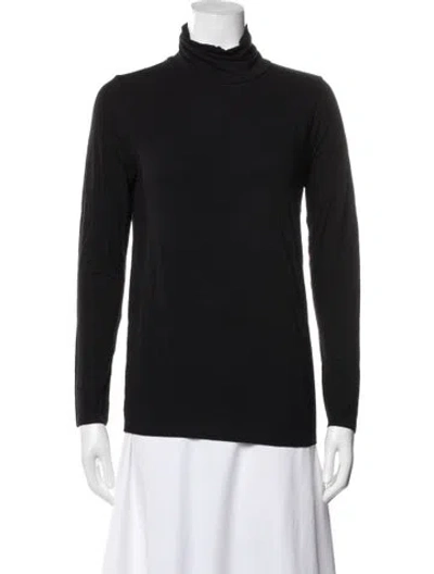 Pre-owned Hatch Turtleneck Long Sleeve Top In Black