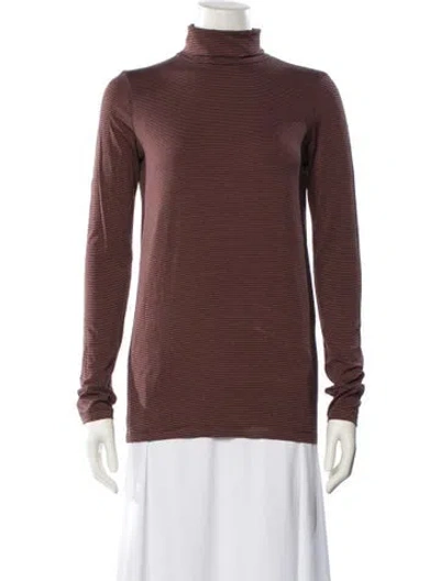 Pre-owned Hatch Turtleneck Long Sleeve Top In Brown