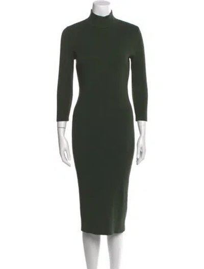 Pre-owned Hatch Turtleneck Midi Length Dress In Green