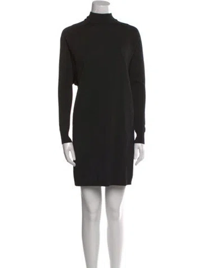 Pre-owned Hatch Turtleneck Mini Dress In Black