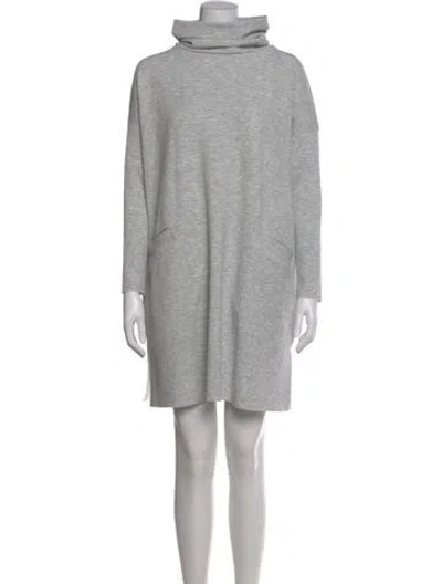 Pre-owned Hatch Turtleneck Mini Dress In Gray