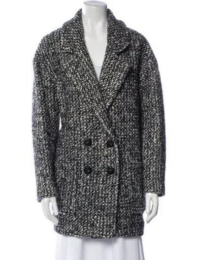 Pre-owned Hatch Tweed Pattern Coat In Black