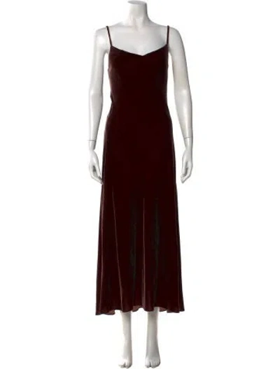 Pre-owned Hatch Velvet Long Dress In Brown