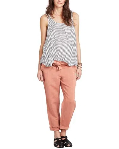 Hatch Venice Maternity Pant In Clay In Pink